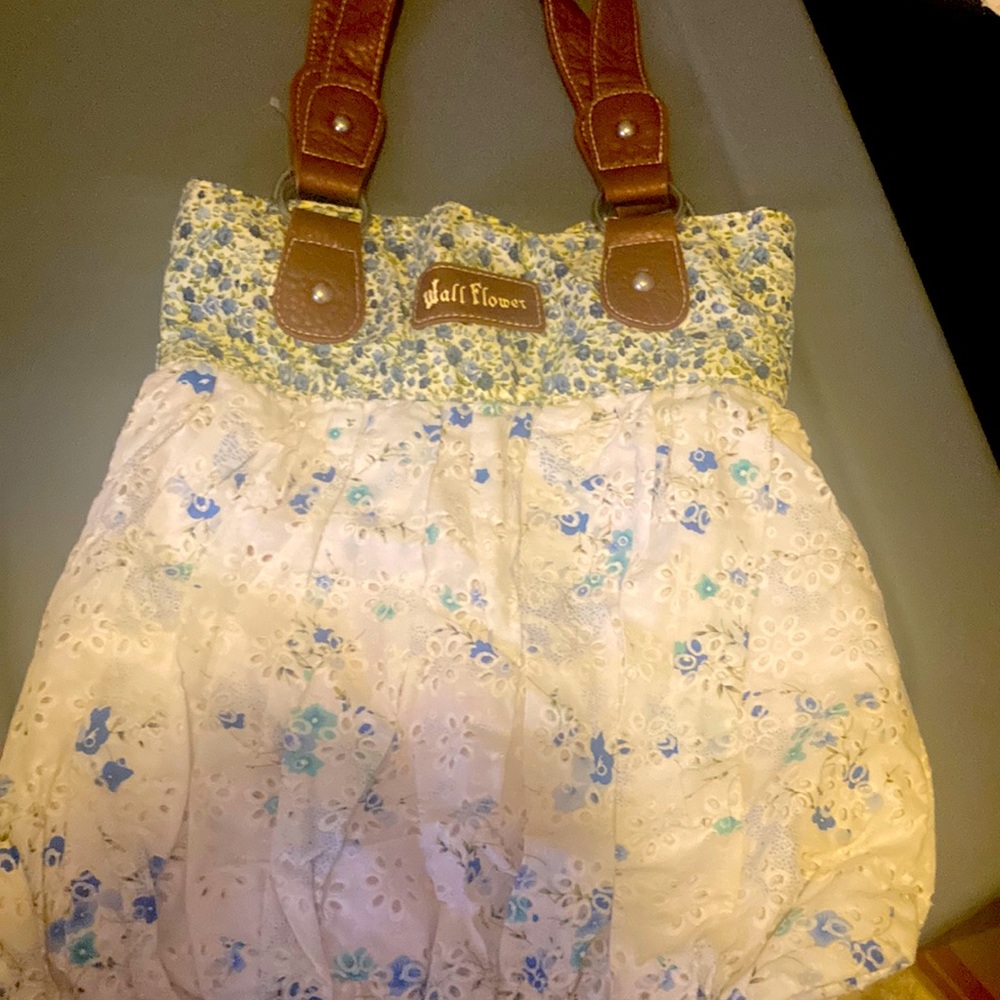 Wall Flower Purse - blue and white floral